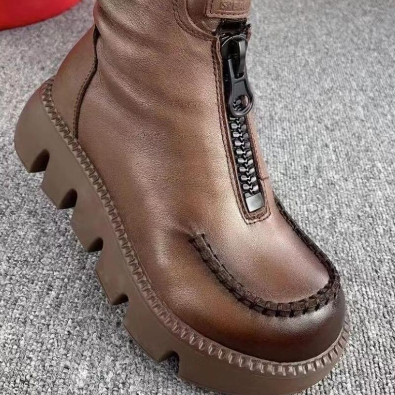 š„50% OFFš„Women's Retro PU Leather Warm Short Boots