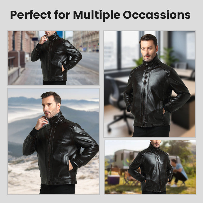 🔥🔥Men‘s Quilted Faux Leather Jacket【Fashion and warmth】