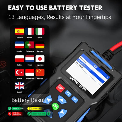 🔋 50% RABATT! ✨ BT100 Autobatterietester - 12V Lasttester mit LCD-Display & Druckfunktion für Fahrzeugdiagnose 🚗⚡