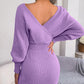 🎅Xmas Sales - 50% OFF🎄Sexy Knit Mini Dress with Batwing Long Sleeves