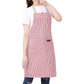 Adjustable Kitchen Cooking Striped Apron with Pockets
