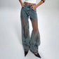 💥Women's Vintage Mesh Patchwork Printed Jeans👖