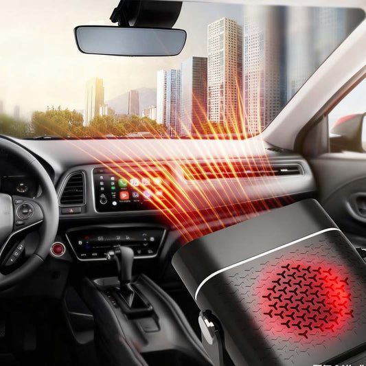 🔥 49% RABATT JETZT! ✨ 2-in-1 Tragbare Autheizung - 360° Drehung & Doppelspannung (12V/24V) für Schnelles Entfrosten und Heizen 🚗❄️